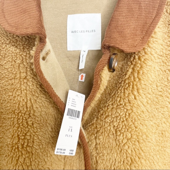 Anthropologie VIRGINIA Soft Sherpa Shirt Jacket Shacket 1X - Picture 7 of 14